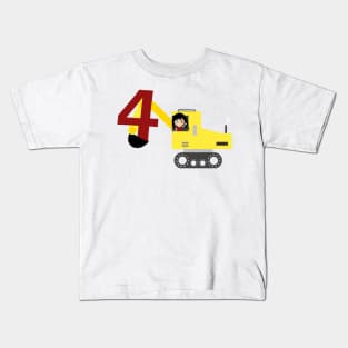 Girl who love construction machines Kids T-Shirt